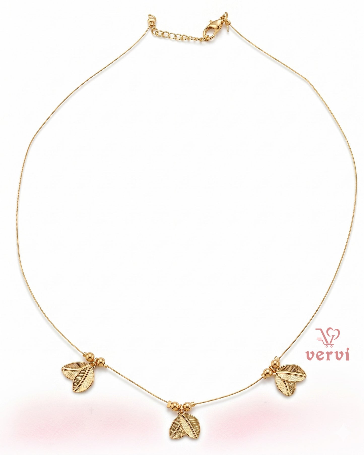 Invisible Necklace Two leaf