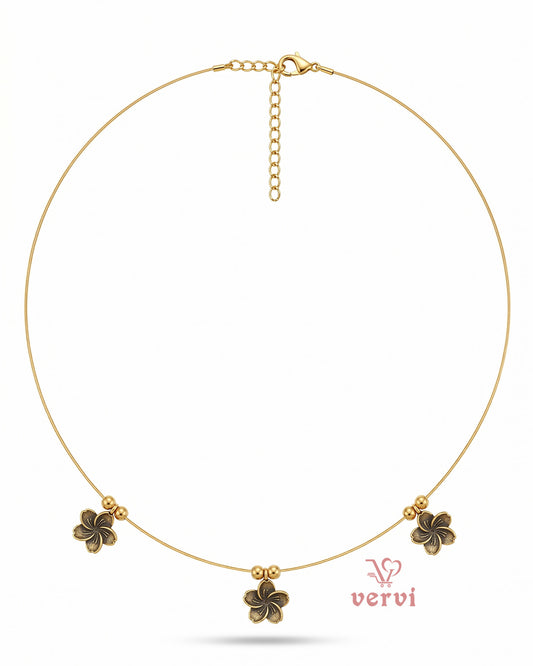 Antique Floral Invisible Necklace