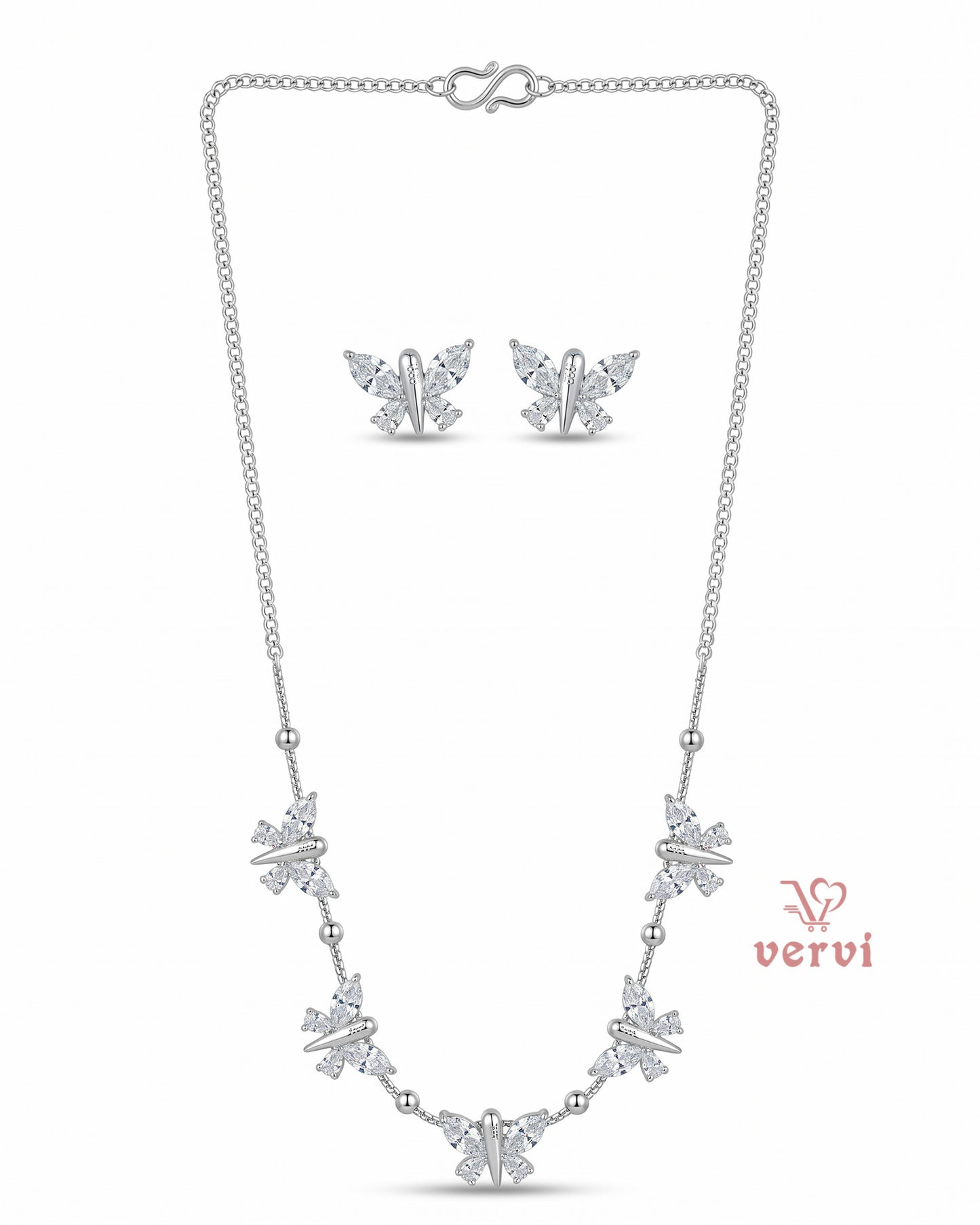 Butterfly Stone Necklace Set