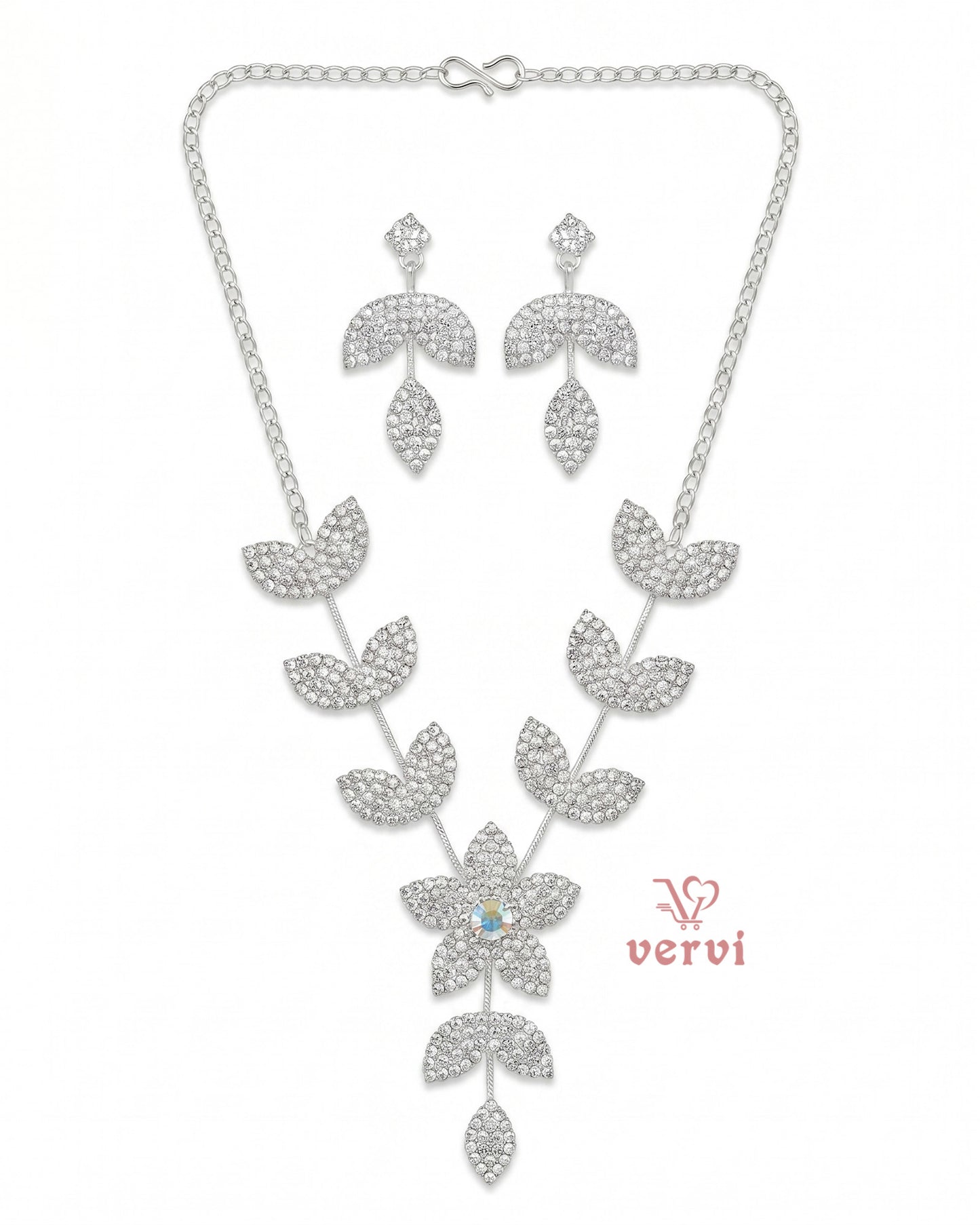 Floral Stone Necklace Set