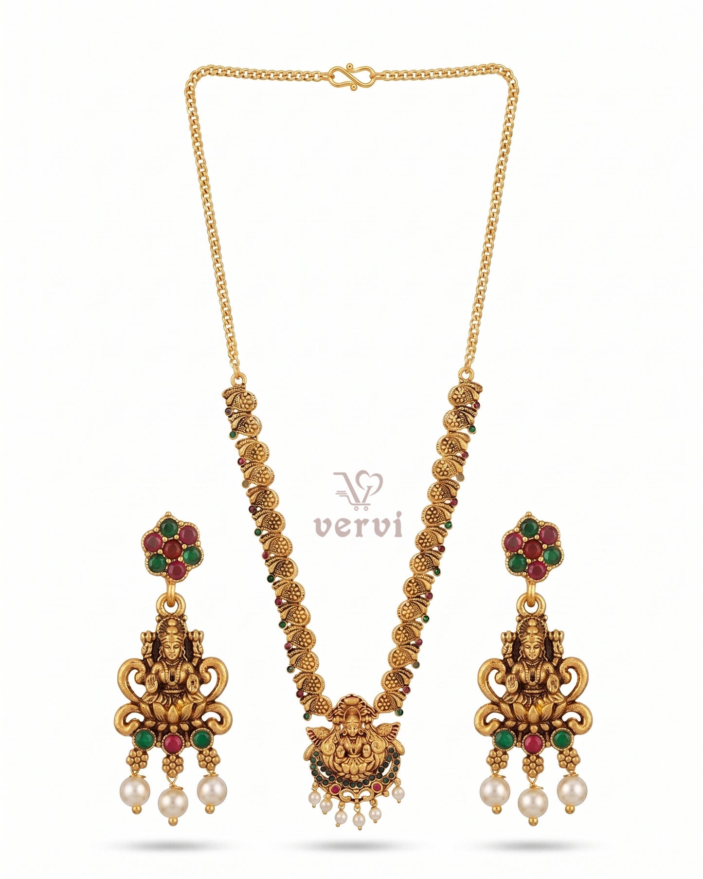 Antique Lakshmi Pearl Haram Set