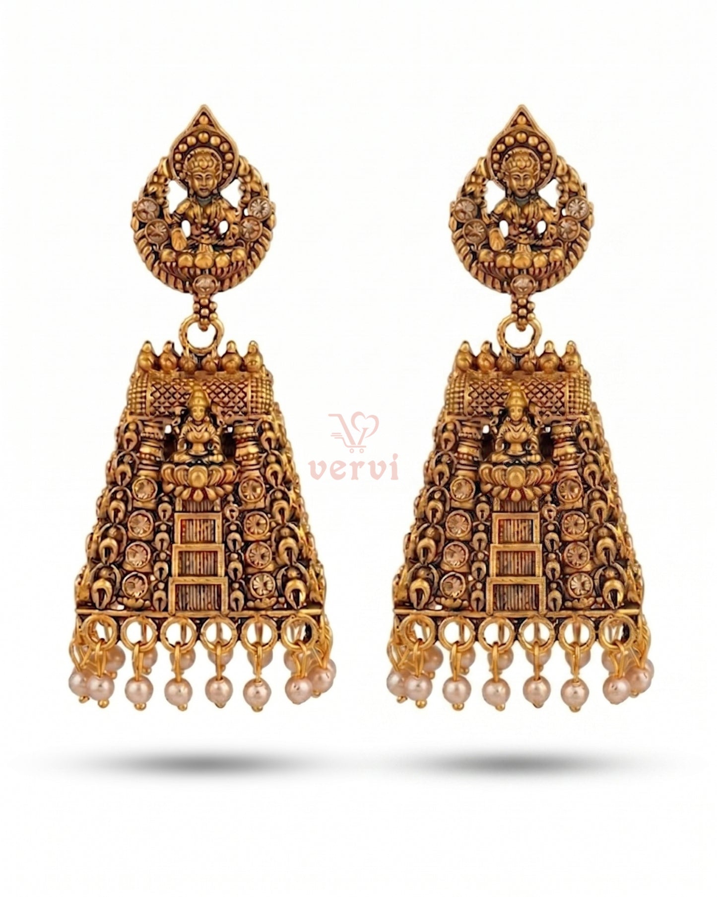 Golden Lakshmi Temple Jhumka