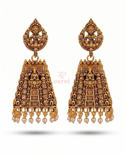 Golden Lakshmi Temple Jhumka