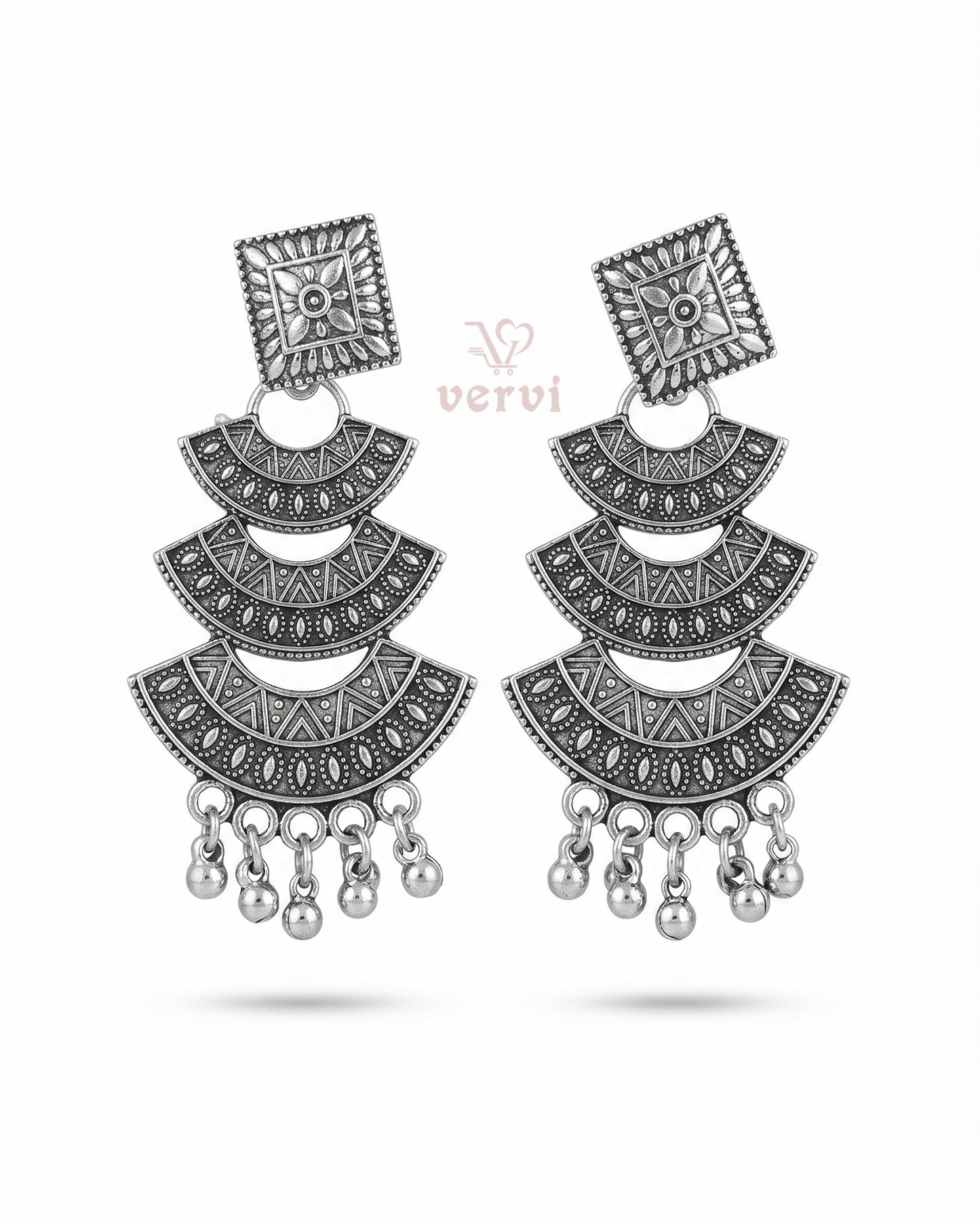 Oxidized Triple Arc Layered Jhumka