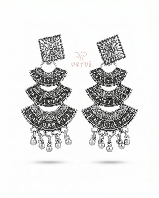 Oxidized Triple Arc Layered Jhumka