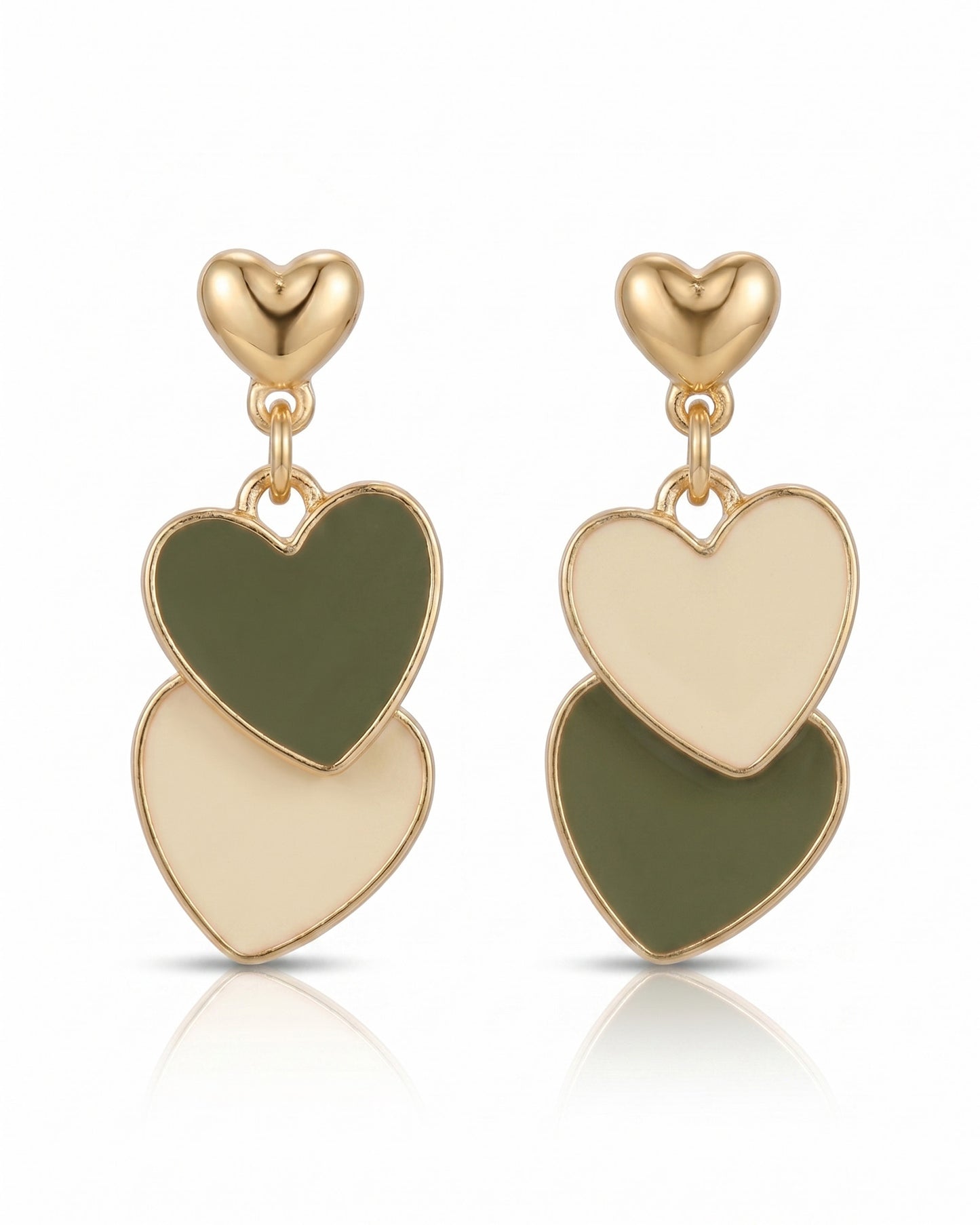Korean Twin Heart Earring