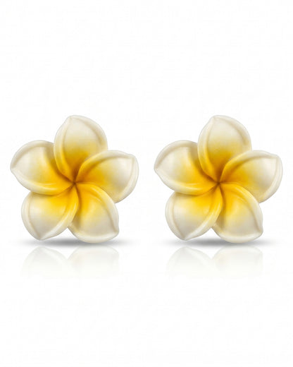 Floral Yellow white earring