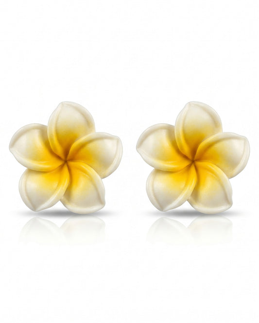 Floral Yellow white earring
