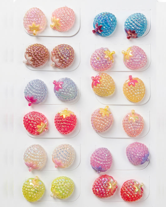 Strawberry stud earrings Combo Pack