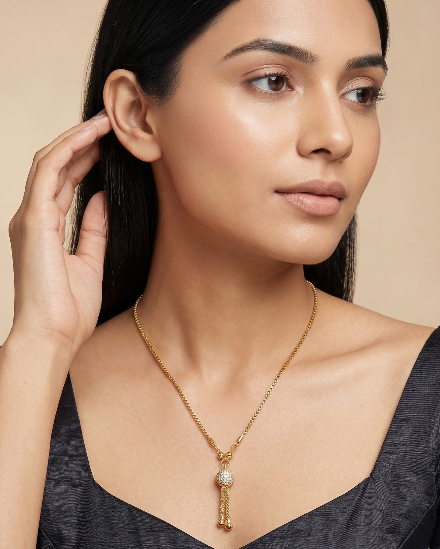 Golden Tassel Drop Pendant Chain