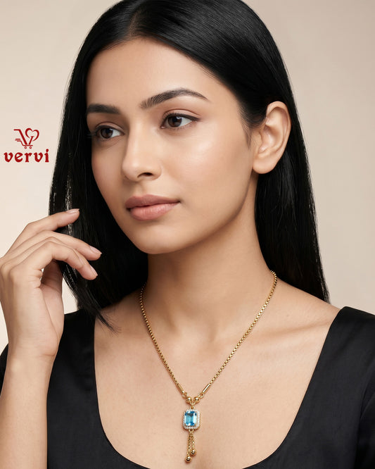 Ocean Crystal Cut Pendant Chain
