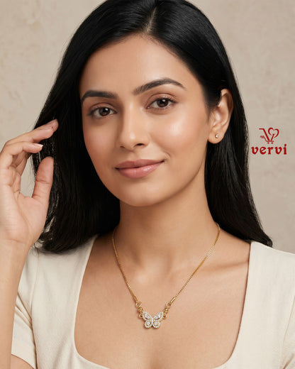 Luxe Butterfly Sparkle Pendant Chain