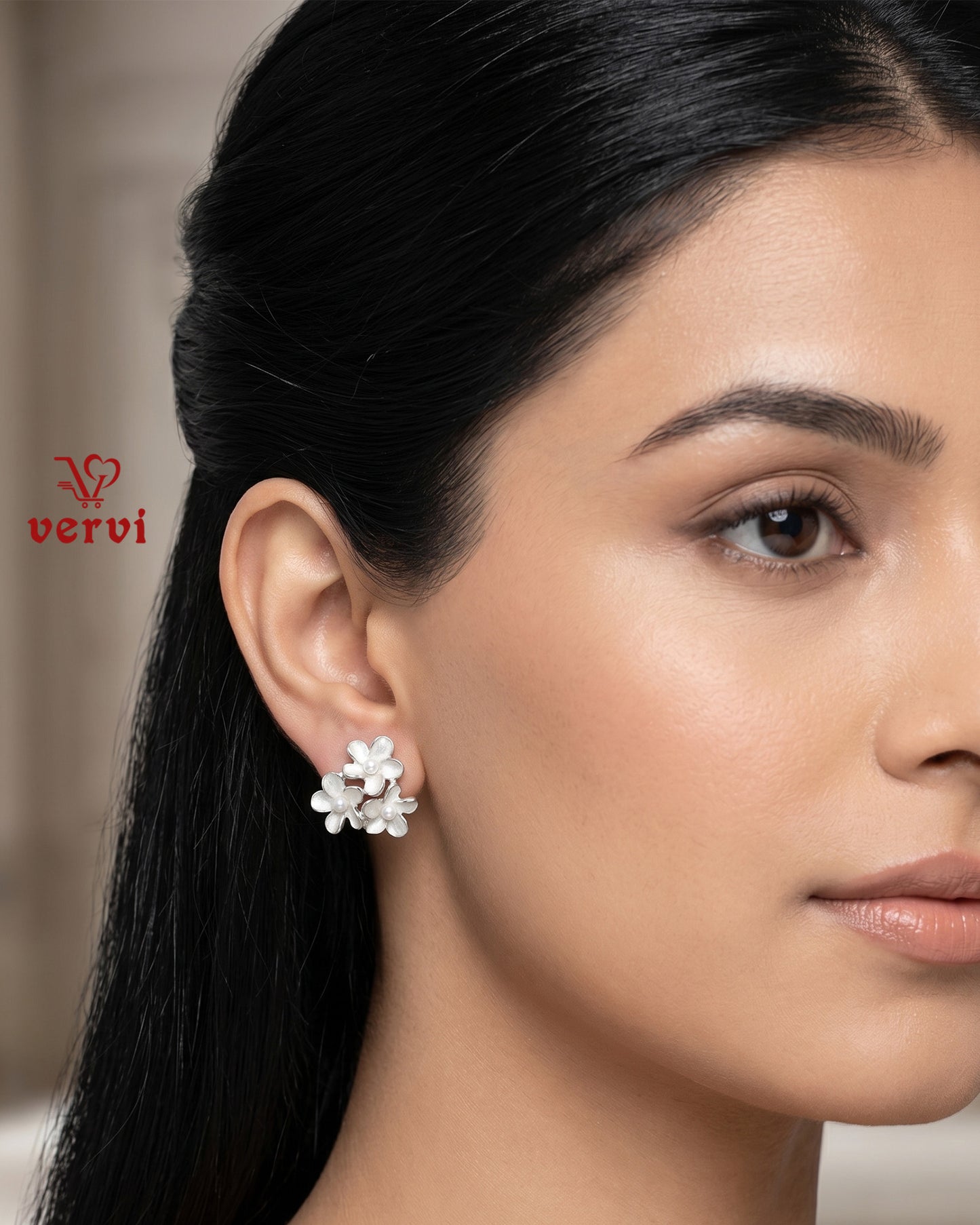 Tri Floral blossoms Studs