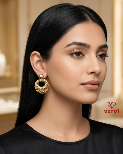 Golden Swirl Earrings