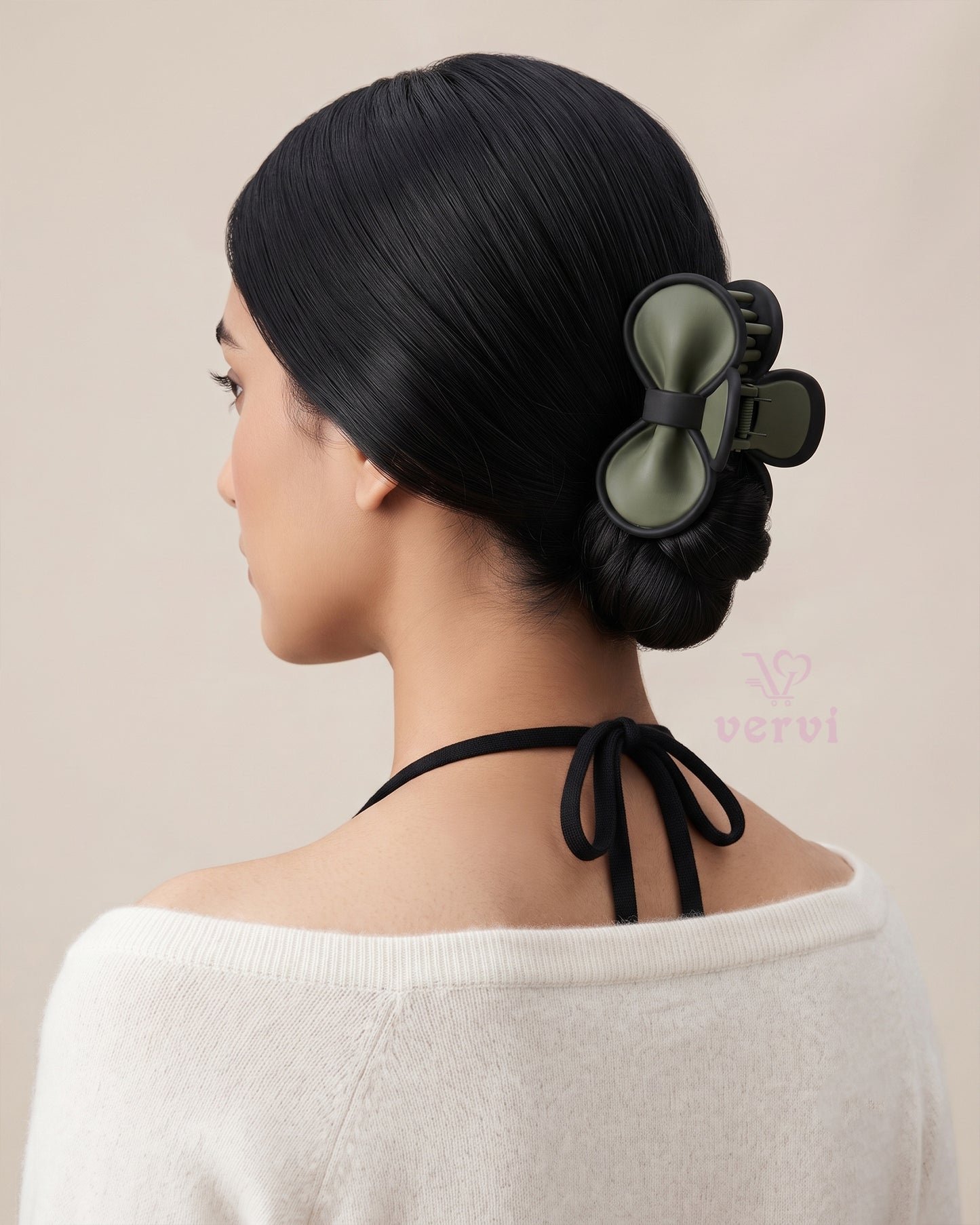 Petal Bow Hair Claw Clips Matte  Combo 1
