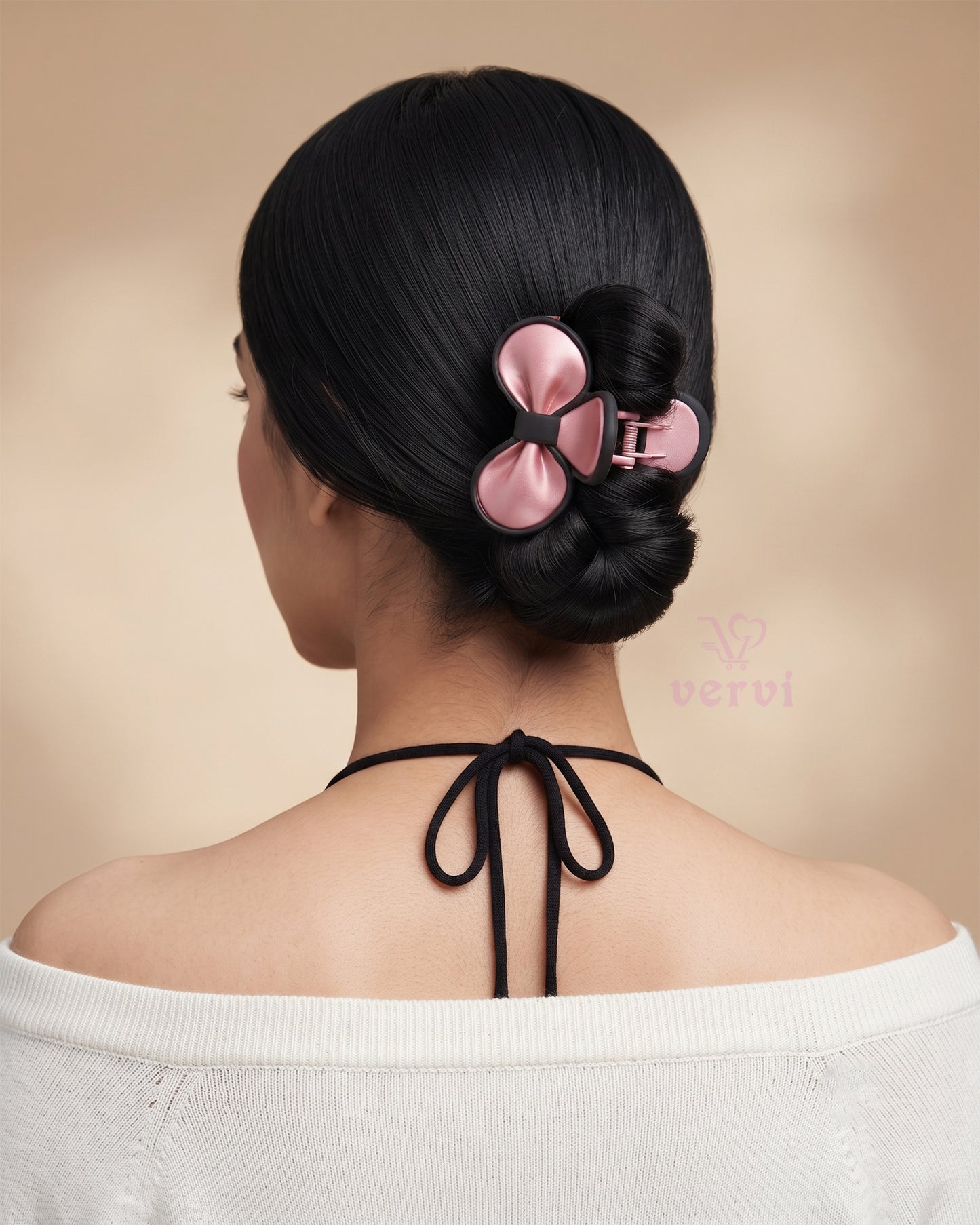 Petal Bow Hair Claw Clips Matte  Combo 3