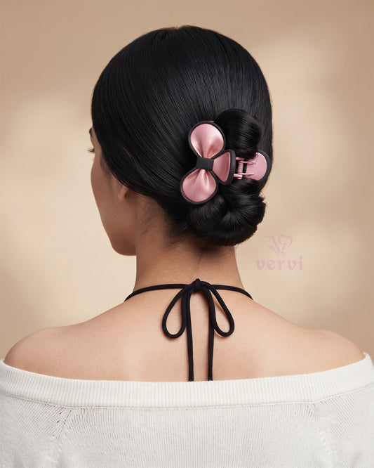 Petal Bow Hair Claw Clips Matte  Combo 3