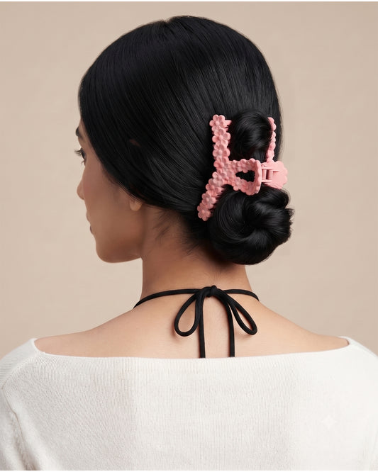 Multi Floral Hair Claw Clips Matte Combo 2