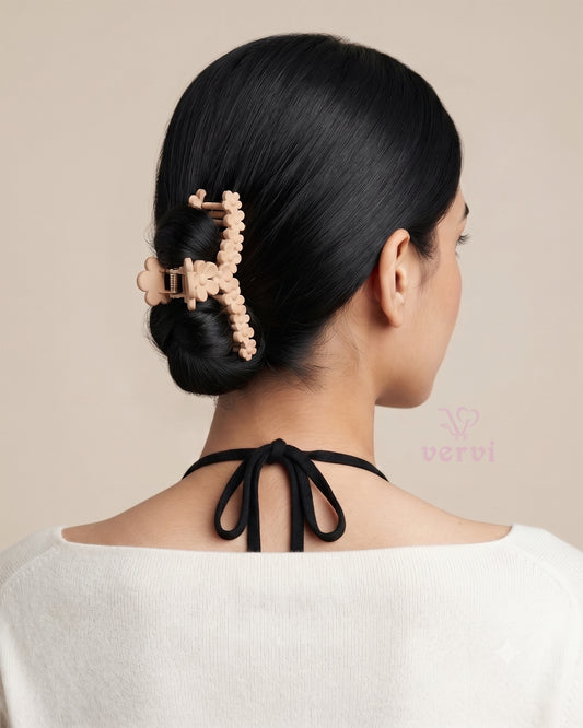 Multi Floral Hair Claw Clips Matte Combo 3