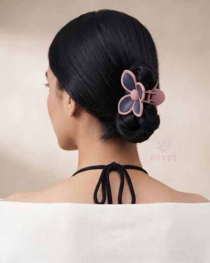 Korean Flower Hair Claw Clip Set 2 (Pack of 4)