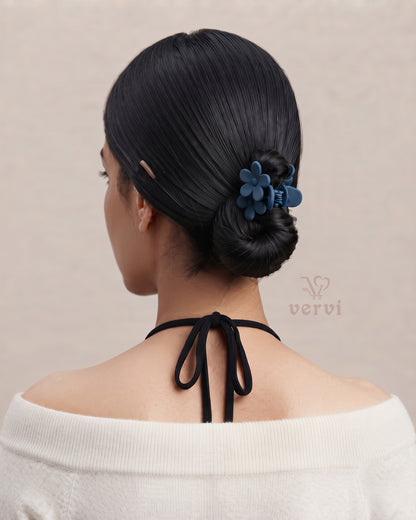 Twin Flower Hair Claw Clip Set 1 (Pack of 6)