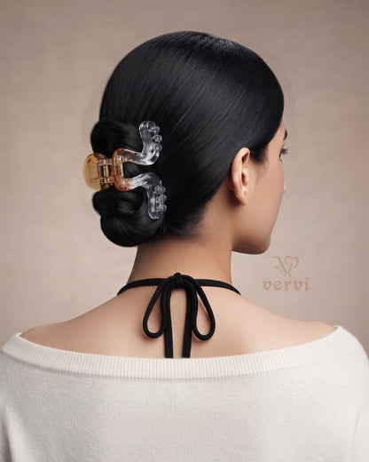 Transparent Wavy Hair Claw Clip Set 2 (Pack of 3)