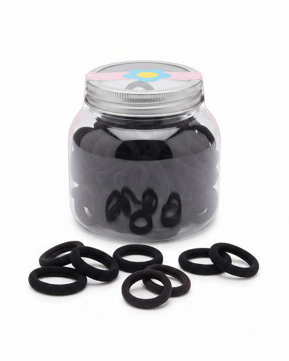 Soft Stretch Ponytail Hair Bands Combo – Black