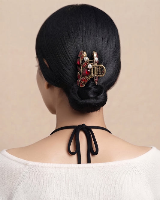 Antique Butterfly Stones Hair Clip