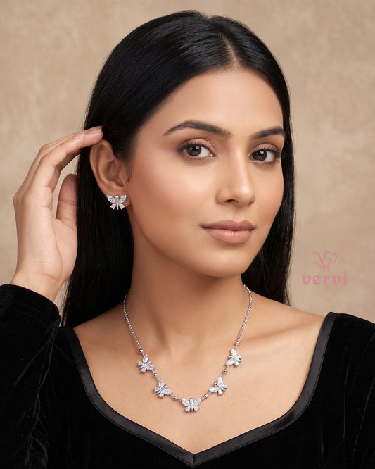 Butterfly Stone Necklace Set