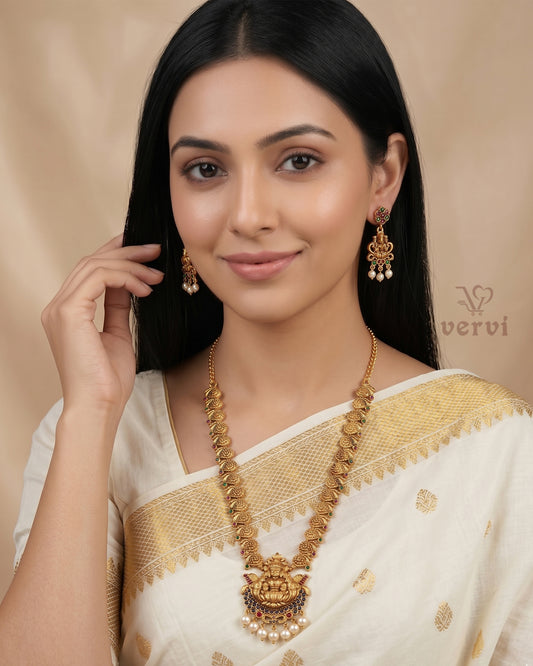 Antique Lakshmi Pearl Haram Set