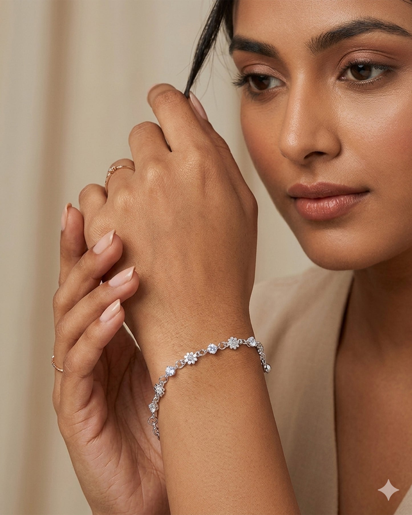 Silver Floral Bracelet