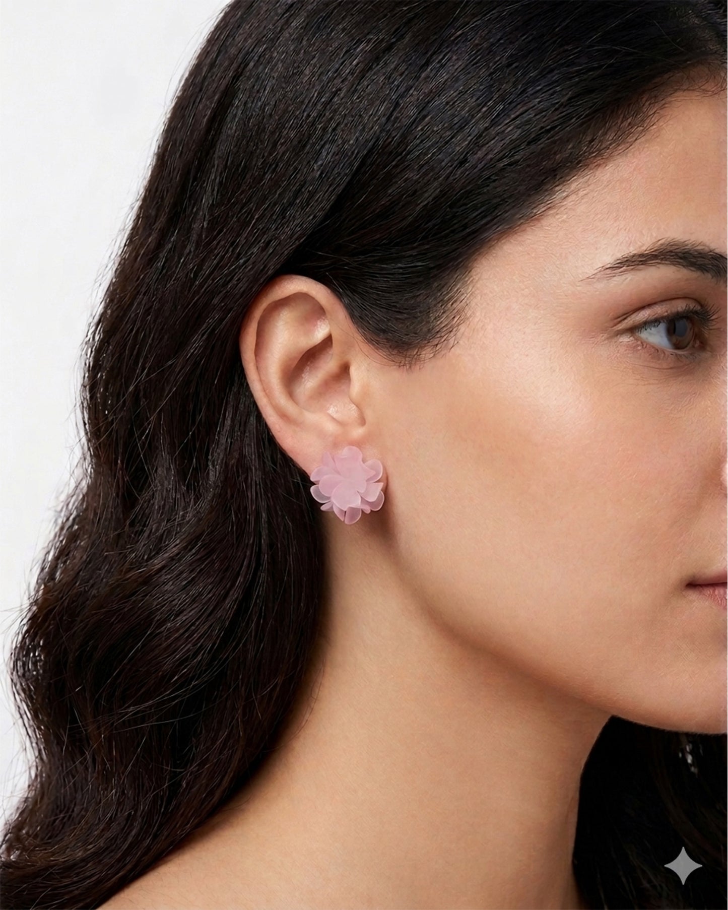 Korean Pink Floral Earring