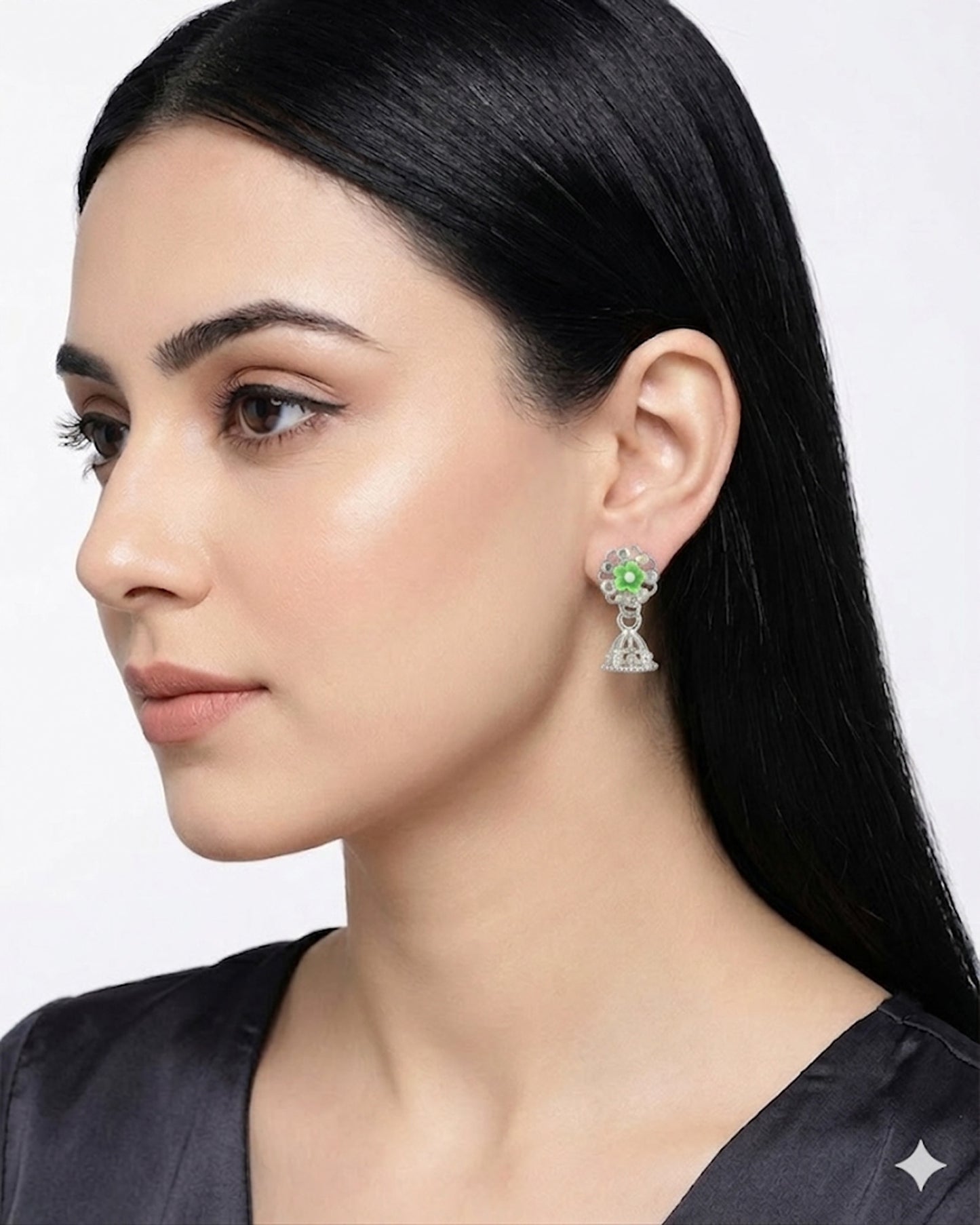 Tiny Silver Jhumka