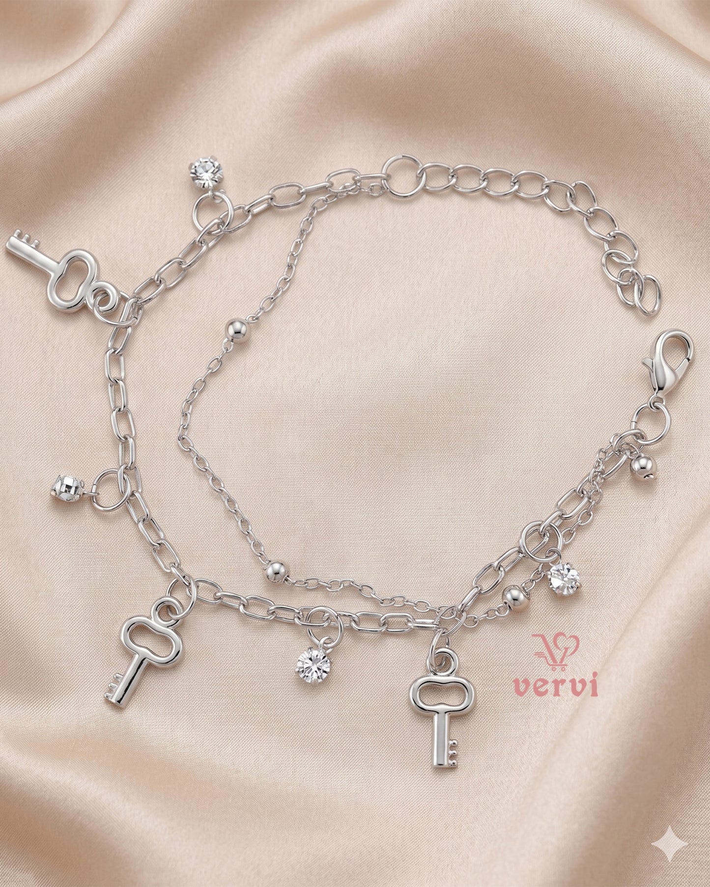 Silver Key Bracelet