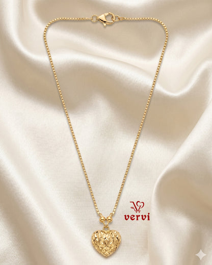 Diamond Cut Heart Pendant Chain