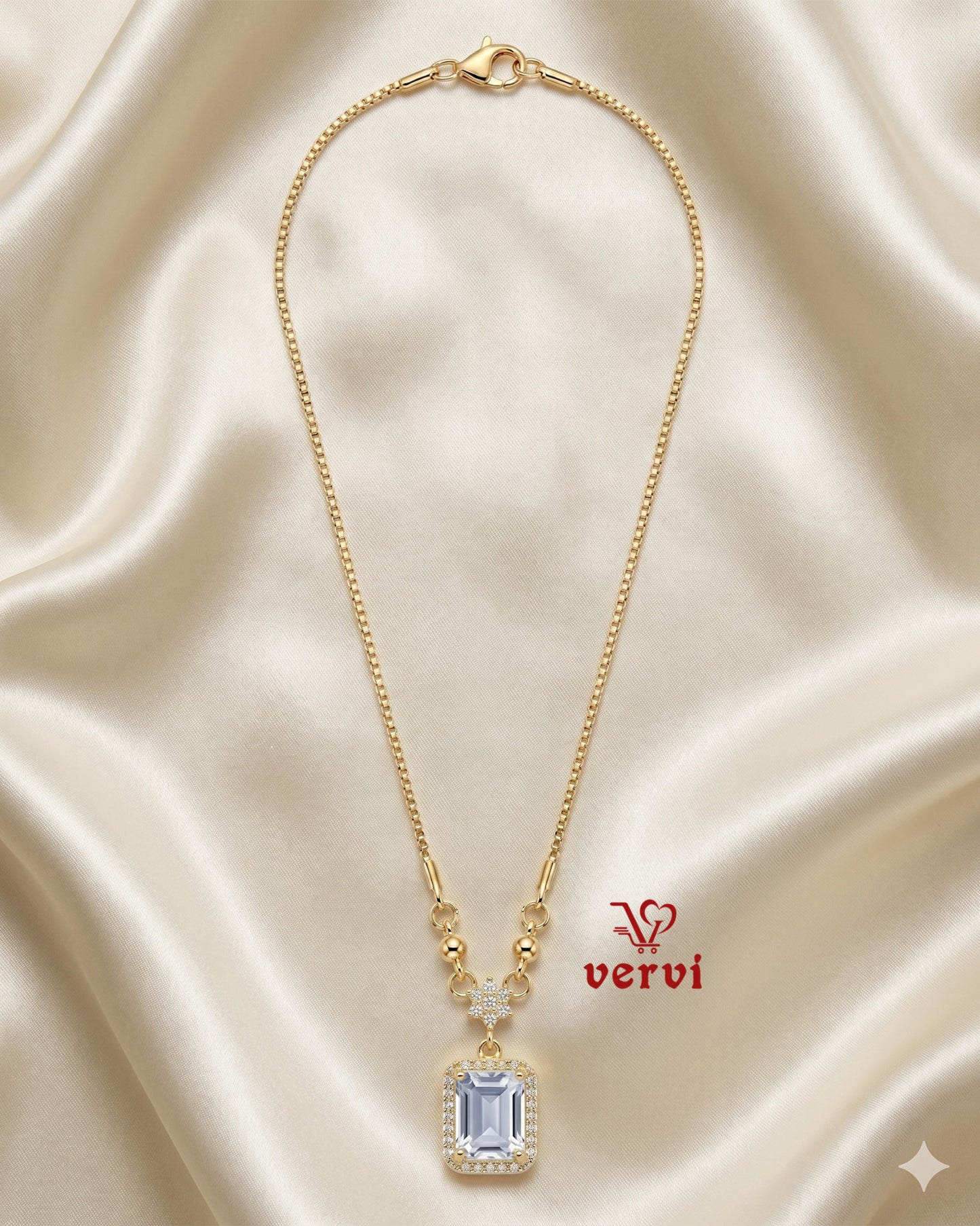 Crystal Cut Pendant Chain