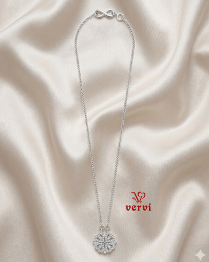 Floral Heart Open Close Pendant Chain