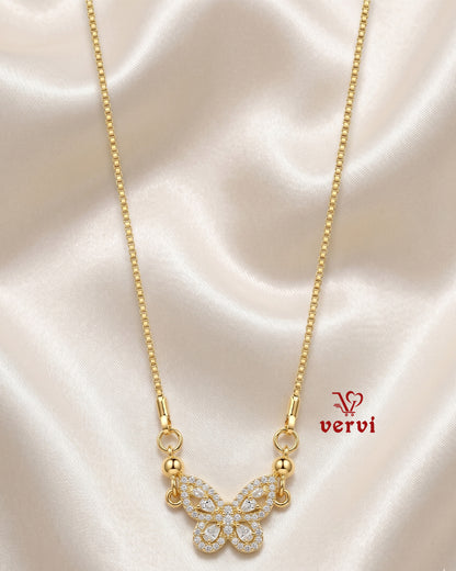 Luxe Butterfly Sparkle Pendant Chain