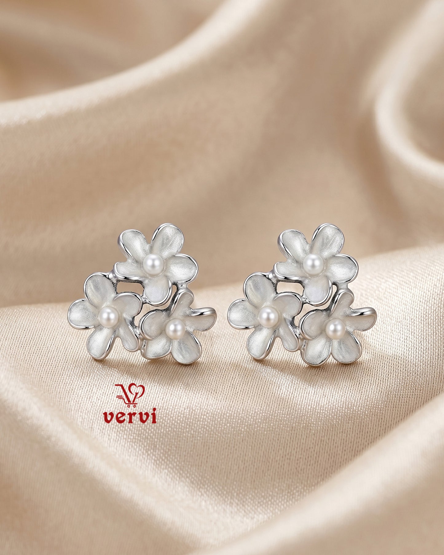 Tri Floral blossoms Studs