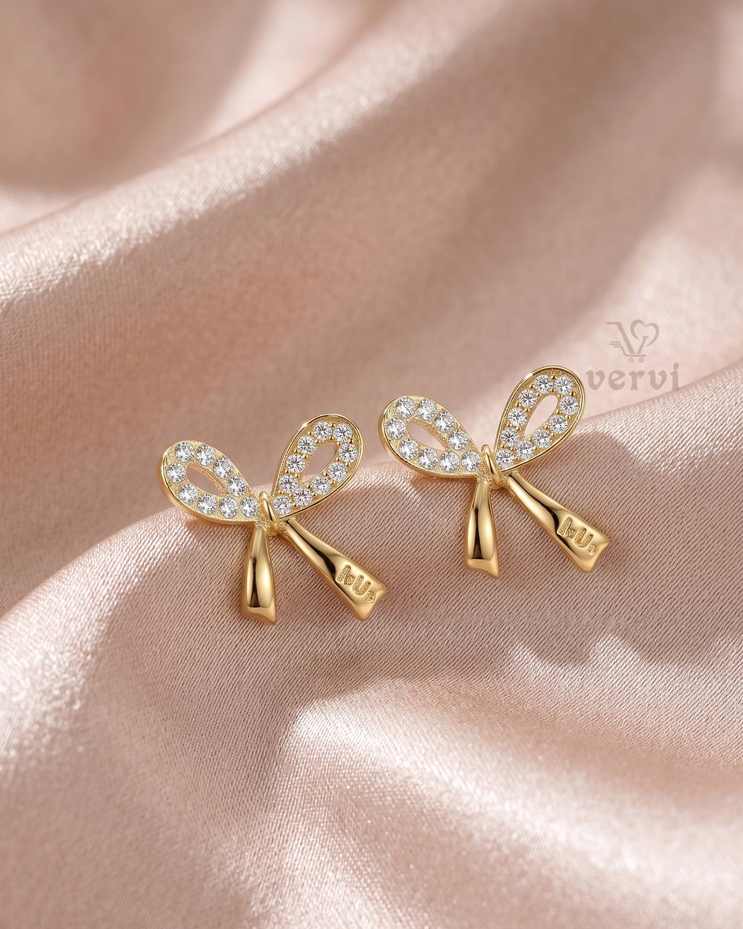 Crystal Bow Stud Earrings