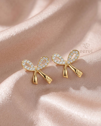 Crystal Bow Stud Earrings