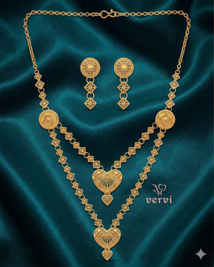 Ethnic Heart Layered Necklace Set