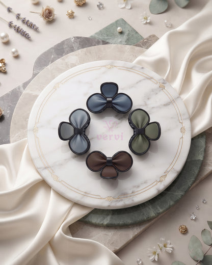 Petal Bow Hair Claw Clips Matte  Combo 1