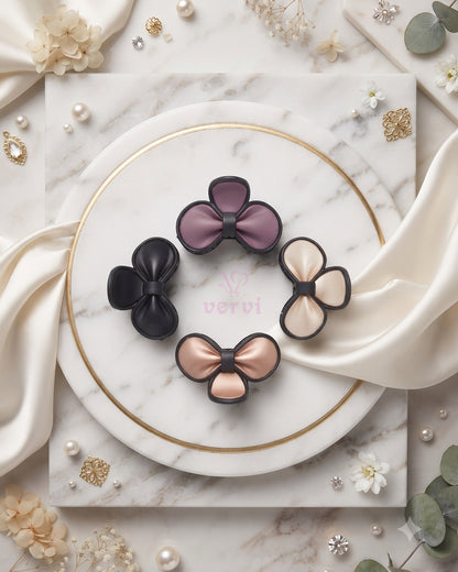 Petal Bow Hair Claw Clips Matte  Combo 2