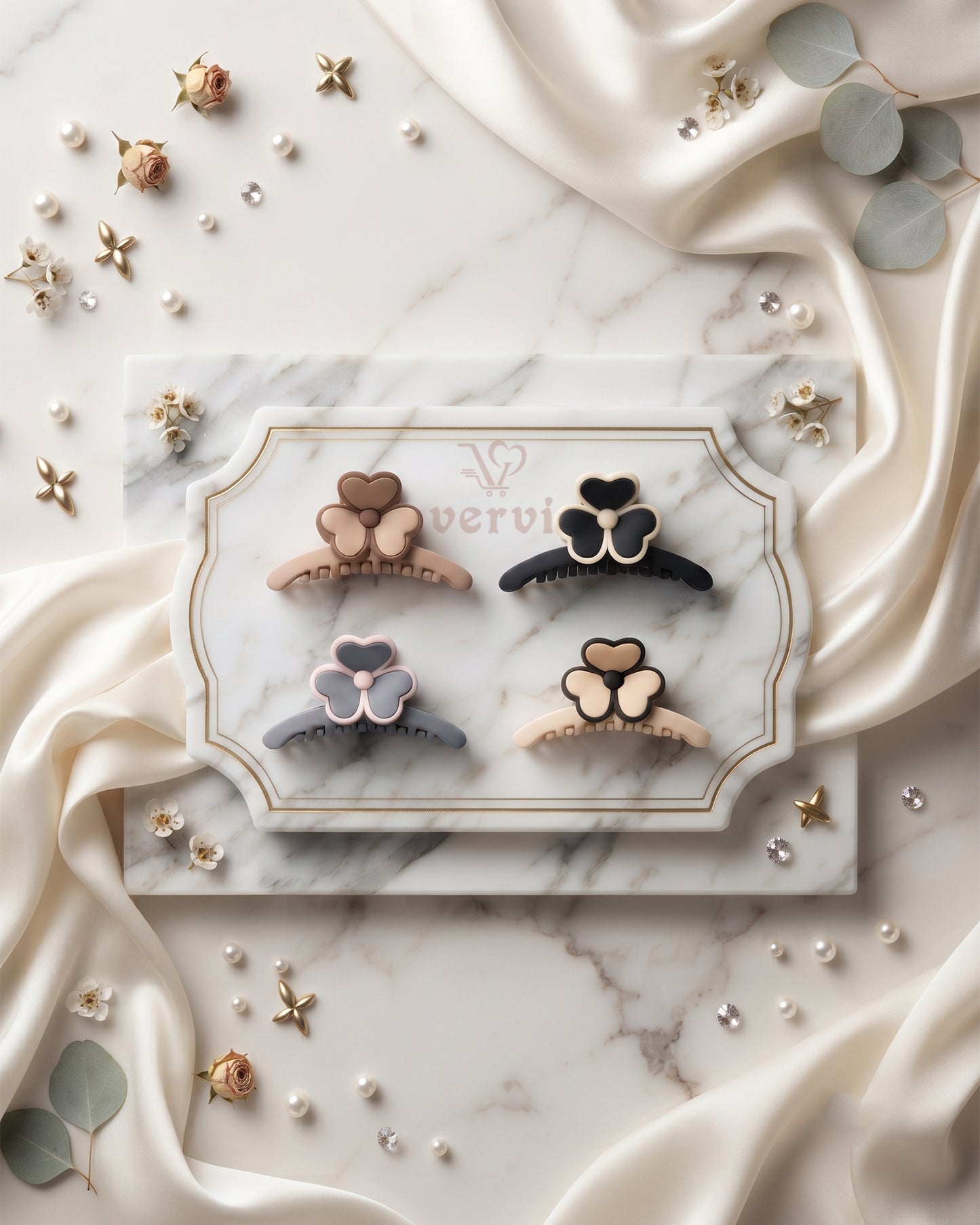 Butterfly Petal Hair Claw Clip Set 2 (Pack of 4)