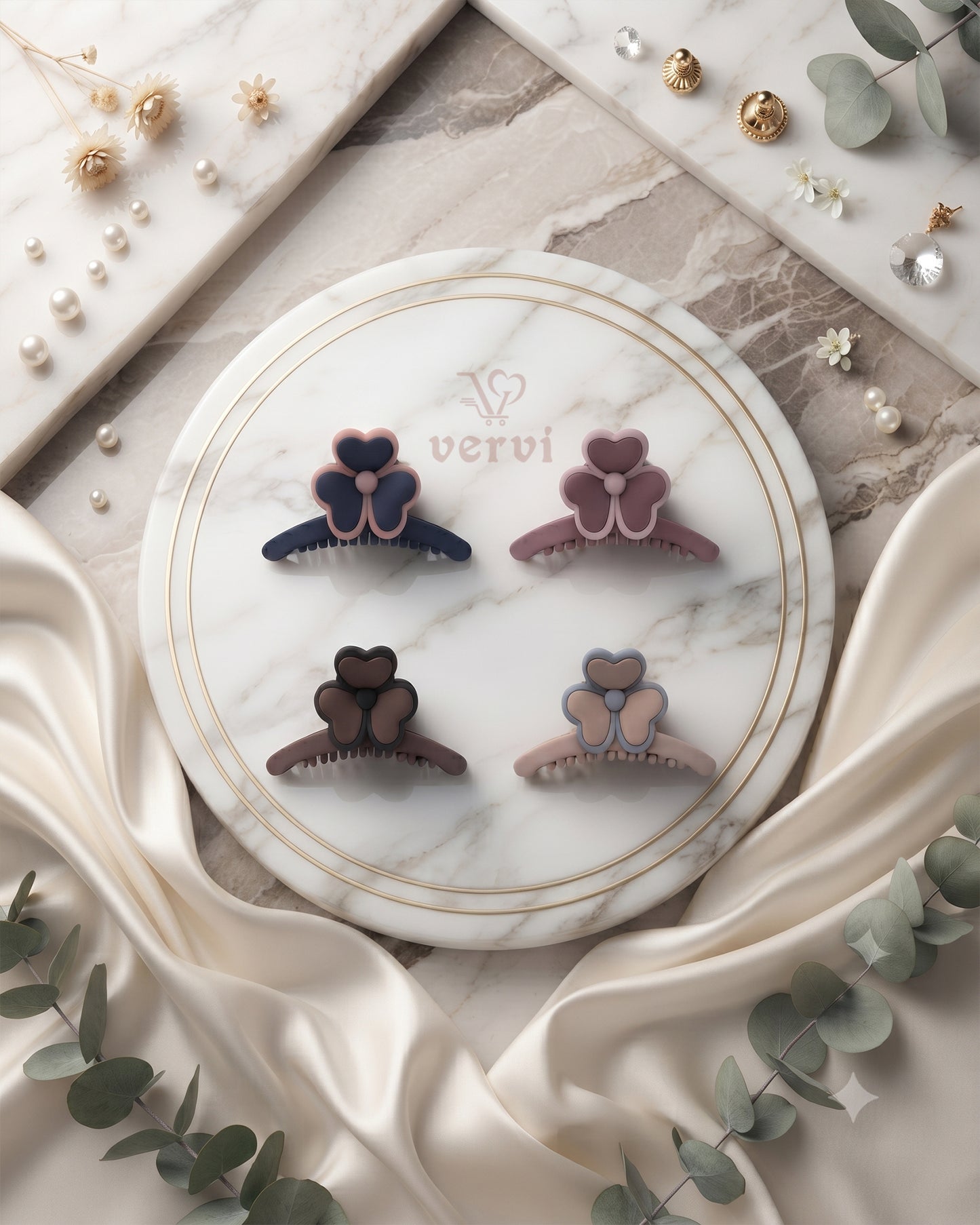 Butterfly Petal Hair Claw Clip Set 3 (Pack of 4)