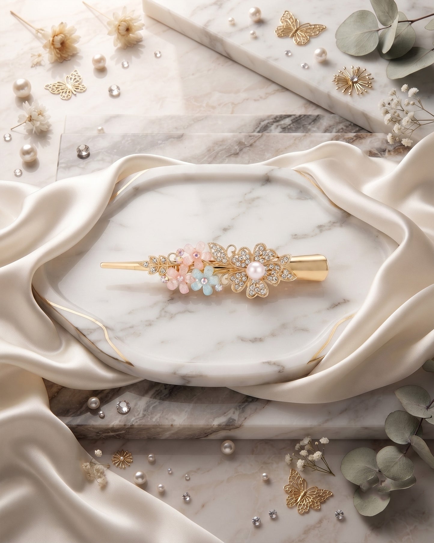 Korean Style Pearl Flower Hair Clip