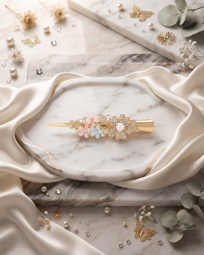 Korean Style Pearl Flower Hair Clip