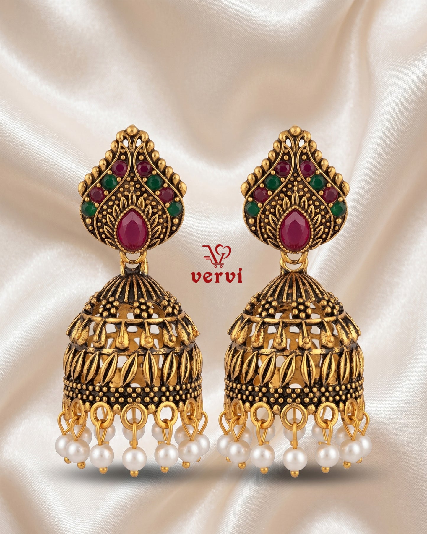 Antique Gold Heavy Jhumka