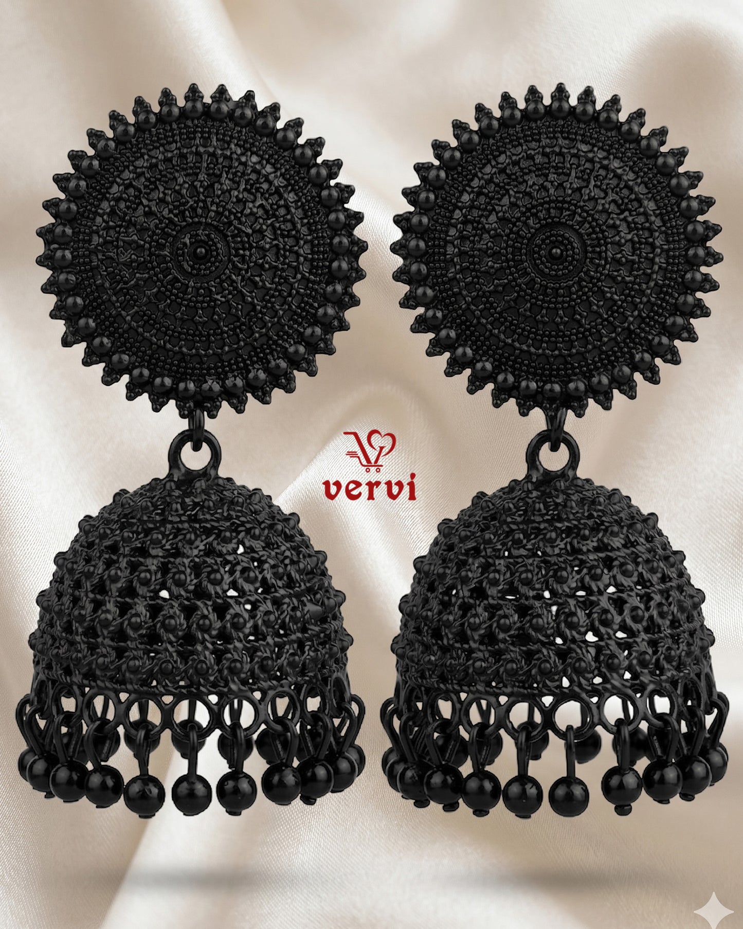 Black Oxidized Disc Jhumka